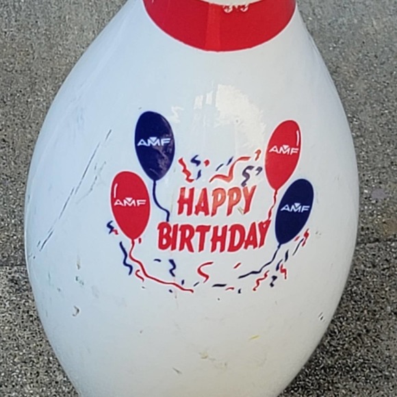 Vtg AMF Palm Springs Lanes Happy Birthday Bowling Pin - Picture 5 of 5